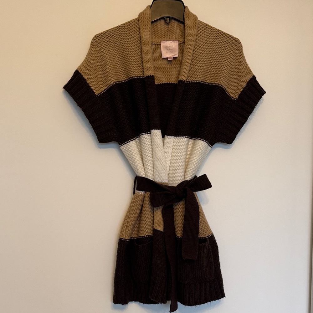 Romeo & Juliet Couture Brown and Cream Cardigan